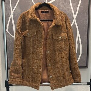 Missguided Brown Teddy Jacket